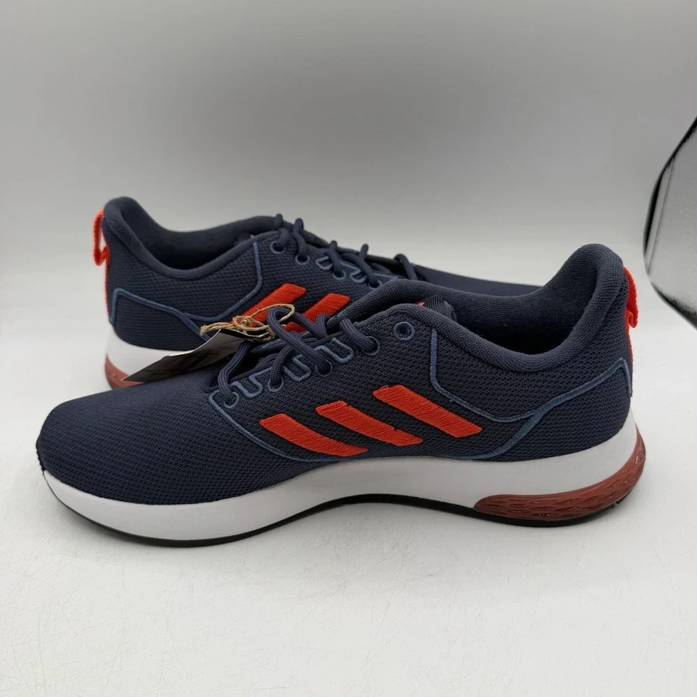Adidas Flair Mode Running Shoes Mens Sz 8.5 Navy Blue/Orange Sneakers IU6287